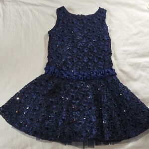 JESSICA McCLINTOCK NeW Sleeveless Dress NAVY BLUE With Sequins Size 5